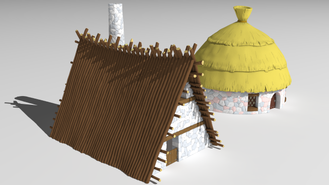 Gaul village houses vol 1 Model 3D .c4d .max .obj .3ds .fbx .stl .blend 