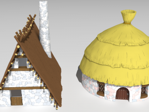 Gaul village houses vol 1 Model 3D