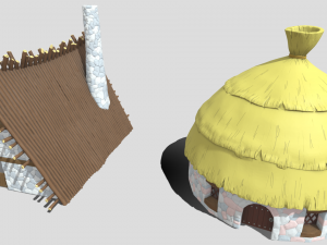 Gaul village houses vol 1 Model 3D