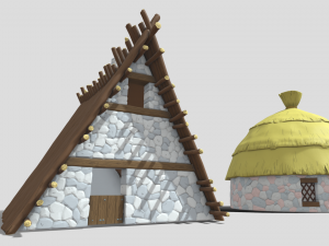 Gaul village houses vol 1 Model 3D