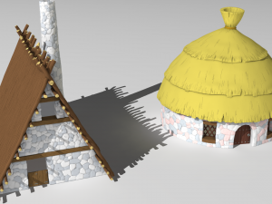 Gaul village houses vol 1 Model 3D