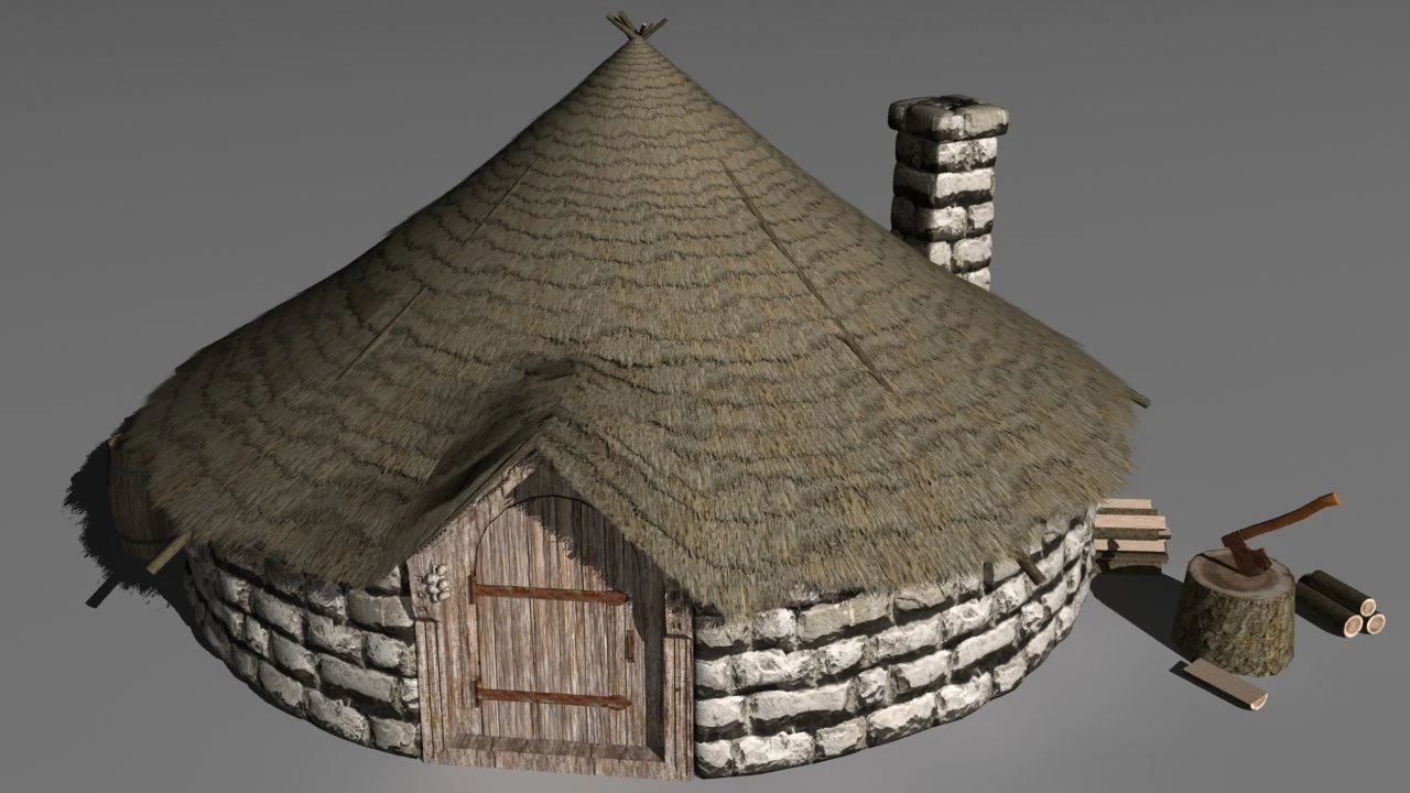 viking hut 3D Model .c4d .max .obj .3ds .fbx .stl .blend 