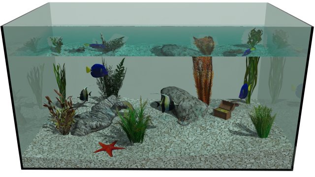 aquarium Modello 3D .c4d .max .obj .3ds .fbx .stl .blend 