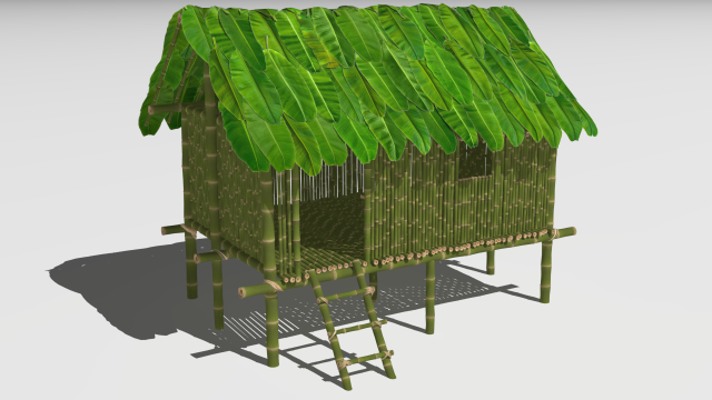 Jungle hut 3Dモデル .c4d .max .obj .3ds .fbx .stl .blend 