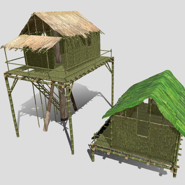 Jungle tree house 3D Model .c4d .max .obj .3ds .fbx .stl .blend 