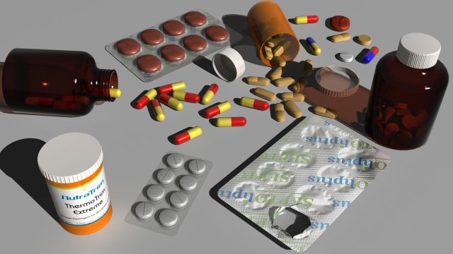 pills and drugs 3D Модель .c4d .max .obj .3ds .fbx .stl .blend 