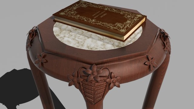 end table with marble top Modelo 3D .c4d .max .obj .3ds .fbx .stl .blend 