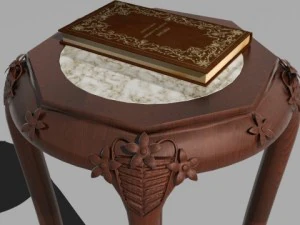 table de bout avec plateau en marbre Modèle 3D