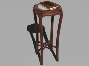 end table with marble top Modelo 3D