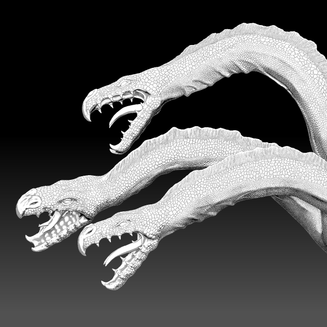 Hydra attacking 3D Model .c4d .max .obj .3ds .fbx .stl .blend 