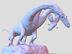 Hydra playing fetch Model 3D