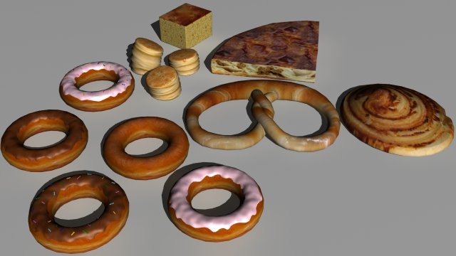 pastery collection 3D-Modell .c4d .max .obj .3ds .fbx .stl .blend 