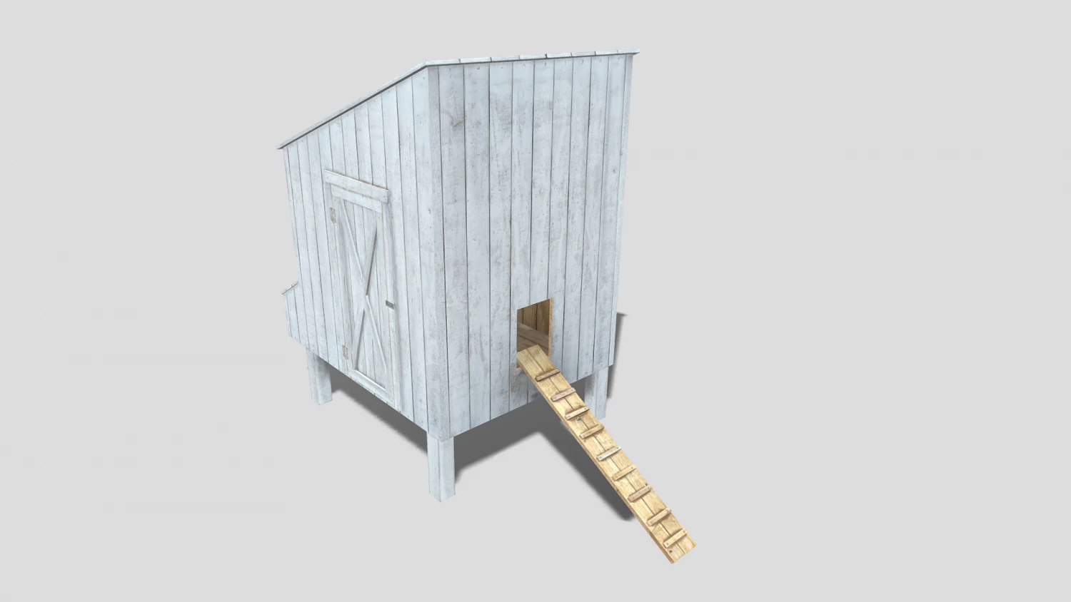 Chicken coop 3D Model .c4d .max .obj .3ds .fbx .stl .blend