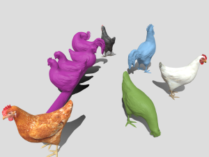 Chickens for 3d printing Model 3D