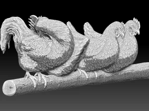 Chickens for 3d printing 3D Model