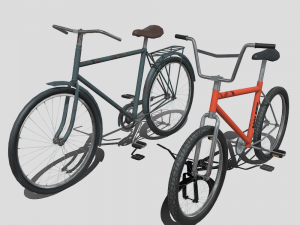 Two low poly bikes 3D Модель