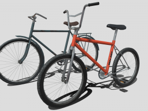 Two low poly bikes 3D Model