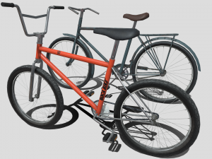Two low poly bikes 3D Model