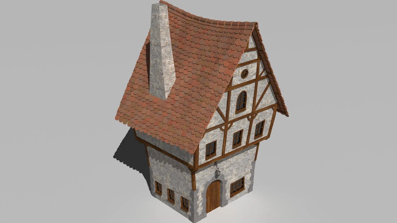 Cartoon house 3D Model .c4d .max .obj .3ds .fbx .stl .blend 