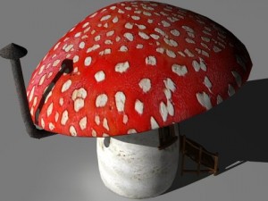 mushroom house Modelo 3D