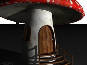 mushroom house Modelo 3D