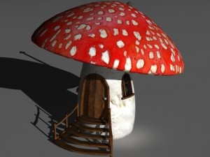 mushroom house Modelo 3D