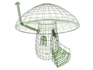 mushroom house Modelo 3D