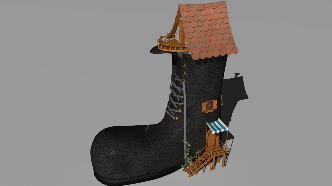 shoe house 3D Model .c4d .max .obj .3ds .fbx .stl .blend