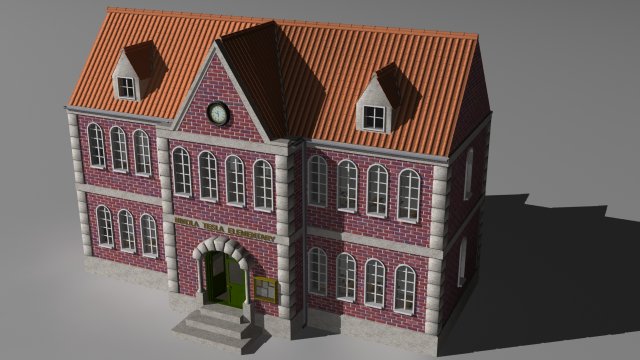 school 3D-Modell .c4d .max .obj .3ds .fbx .stl .blend 
