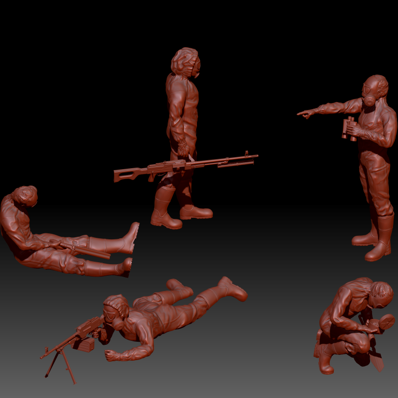 Hazmat soldiers 3D Print Model .c4d .max .obj .3ds .fbx .stl .blend 