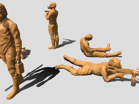 Hazmat soldiers 3D Print Model