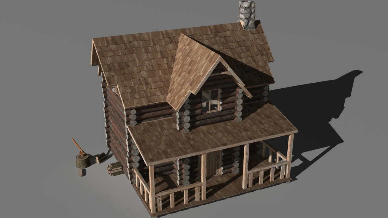log cabin 3D Model .c4d .max .obj .3ds .fbx .stl .blend 