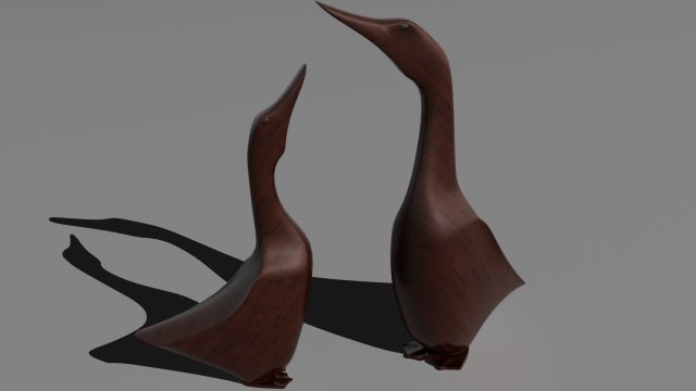 carved wooden ducks 3D Model .c4d .max .obj .3ds .fbx .stl .blend 