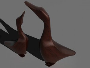 carved wooden ducks 3D Model
