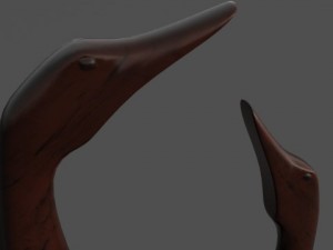 carved wooden ducks 3D Model