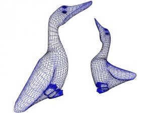 carved wooden ducks 3D Model
