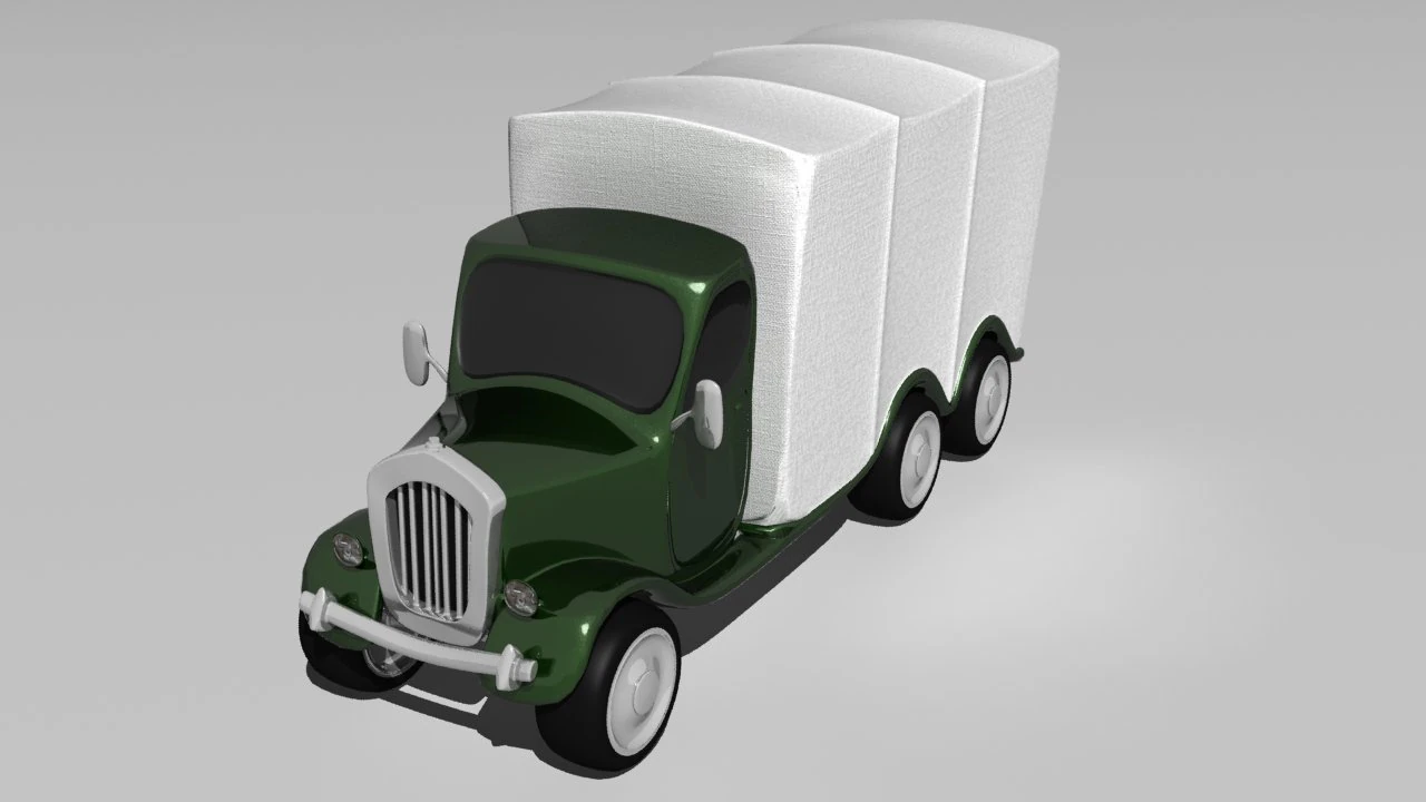 cartoon truck 3D Model .c4d .max .obj .3ds .fbx .stl .blend