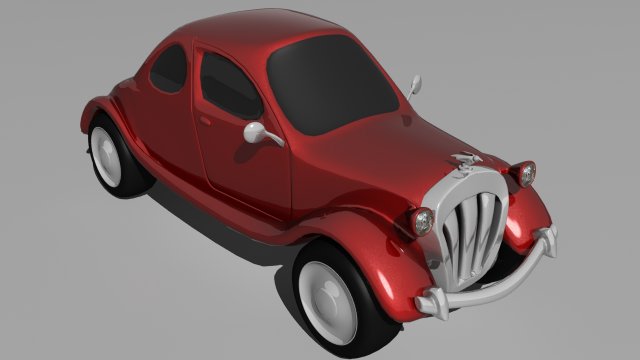 old cartoon car 3D 模型 .c4d .max .obj .3ds .fbx .stl .blend 