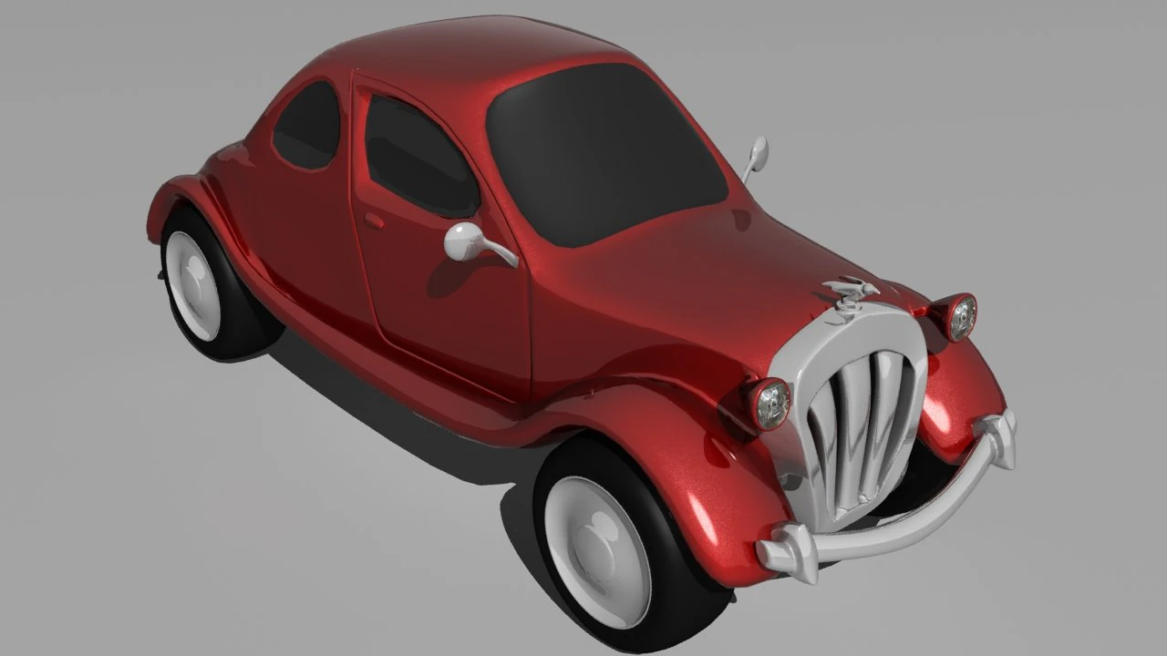 old cartoon car 3D Model .c4d .max .obj .3ds .fbx .stl .blend 