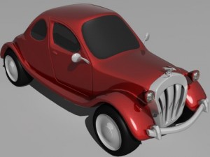 old cartoon car Modèle 3D