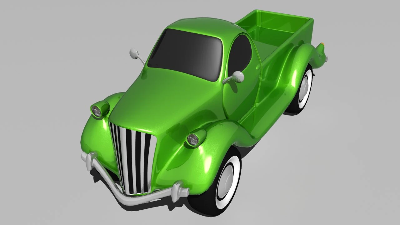 cartoon pickup truck 3D Model .c4d .max .obj .3ds .fbx .stl .blend 