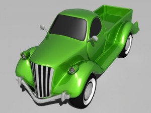 cartoon pickup truck Modelo 3D