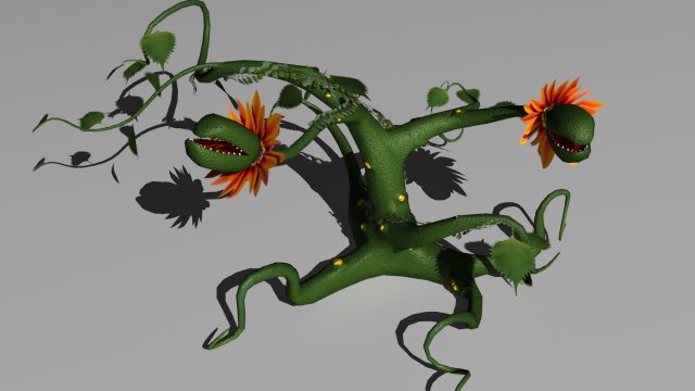 vine monster plant 3D Model .c4d .max .obj .3ds .fbx .stl .blend 