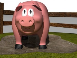 pig in pen 3Dモデル