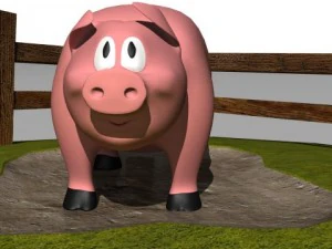 pig in pen 3D Model