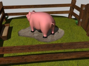 pig in pen 3Dモデル