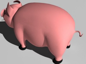 pig in pen 3Dモデル