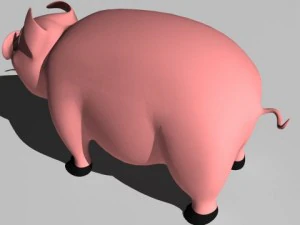 pig in pen 3D Model