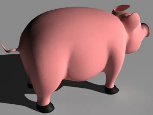 pig in pen 3D Model