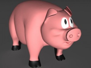 pig in pen 3Dモデル